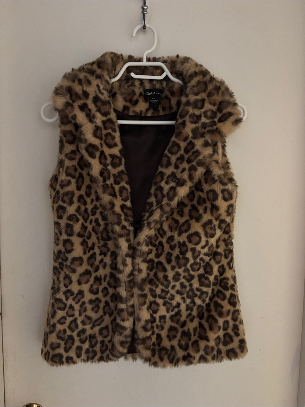 Y2K Leopard faux fur vest - Seduction brand - size S